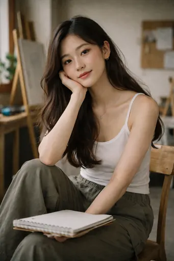 Ophelia 免费 AI 图片生成器提示词:Using the provided image as reference, create a soft, understated image with an…