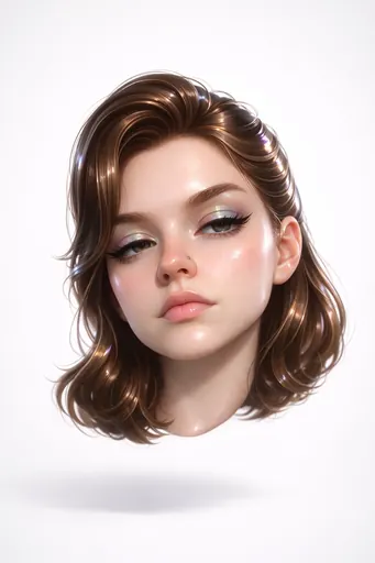Ophelia 免费 AI 图片生成器提示词:Create a hyper-stylized 3D floating head of a bratty, glamorous version of the s…
