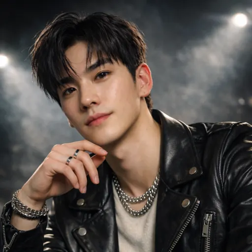 Ophelia generator gambar AI gratis – prompt:Using the provided image of the subject as reference, transform them into a K-po…