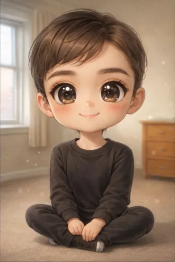 Ophelia generatore di immagini IA gratuito – prompt:Transform the subjects or image into an adorable chibi-style character with a ti…