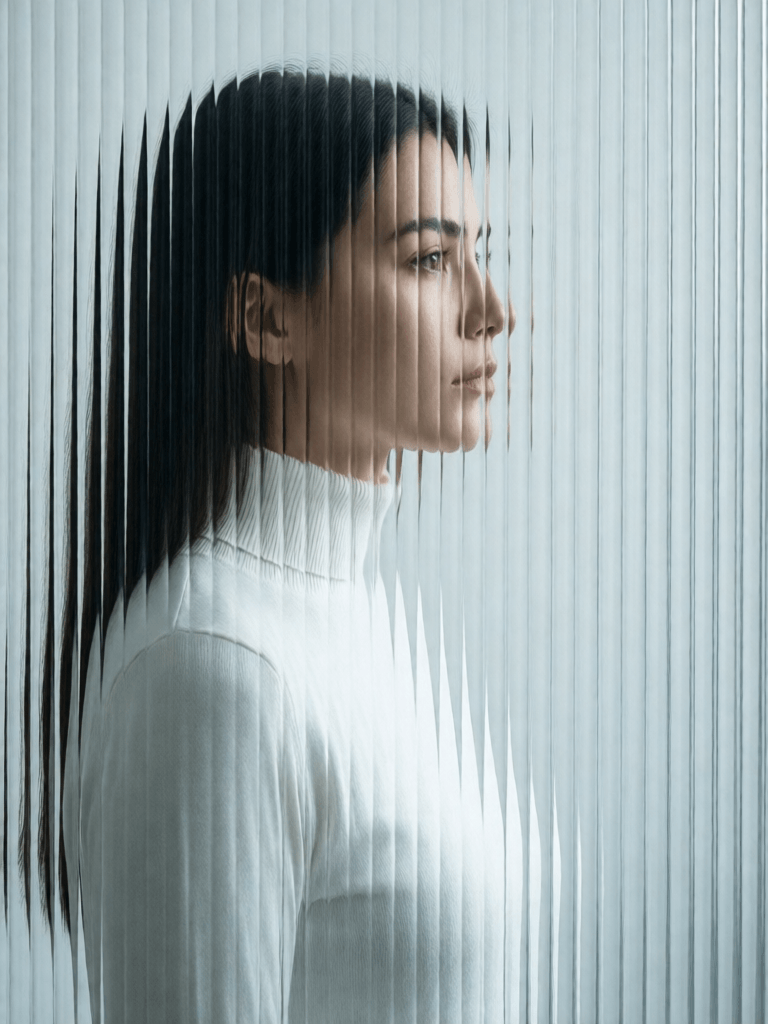 Ophelia 免费 AI 图片生成器提示词:high resolution photography, front central profile, woman facing front, gaze to…