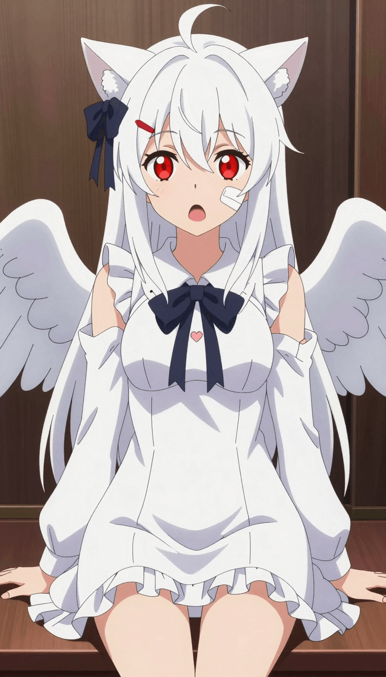 Ophelia générateur d’images IA gratuit – prompt:1girl, dress, joints, looking at viewer, doll joints, solo, long sleeves, red ey…