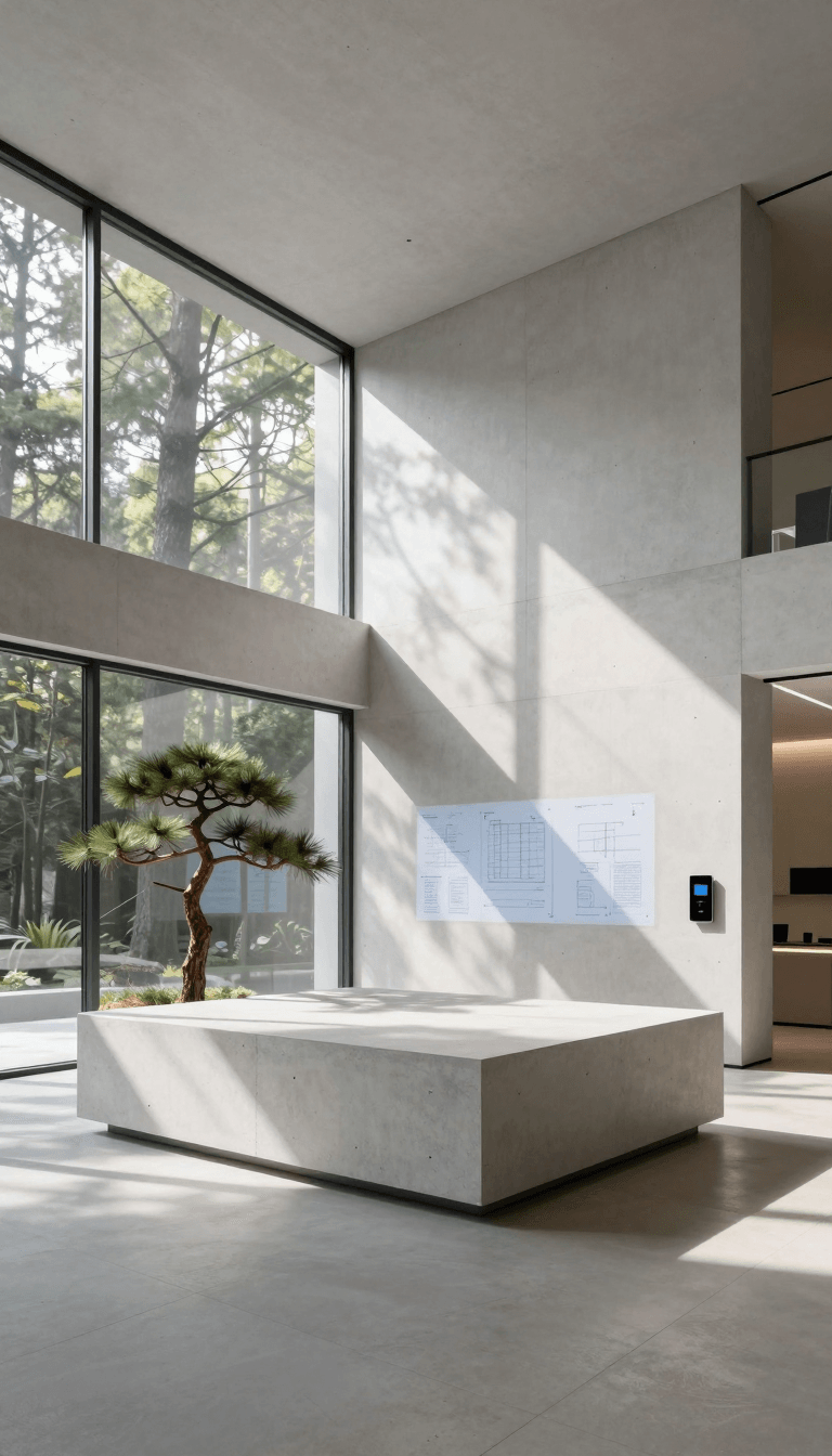 Opheliaai prompt:Minimalism，Luxury homes,A minimalist house sales center entirely composed of geo…