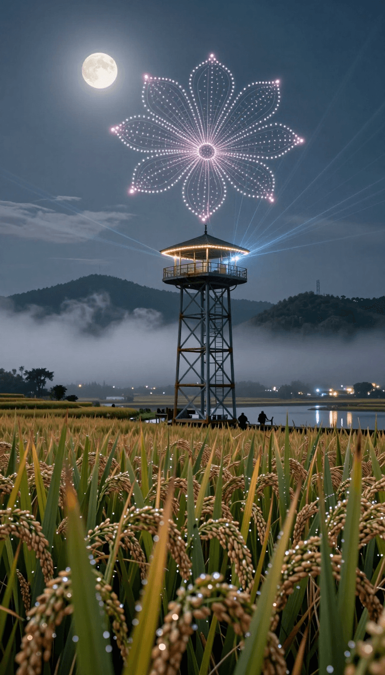 Opheliaai prompt:field,(ultra detailed 8k+++),(cinematic lighting),(night scene),rice field art p…