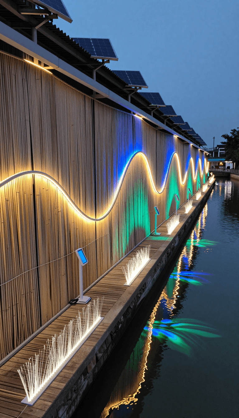 Opheliaai prompt:Landscape lighting,Lighting design,A 300-meter-long interactive lighting corrido…