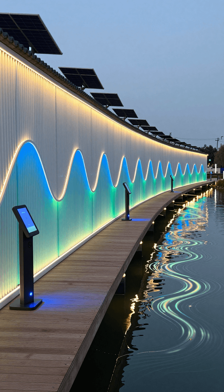 Opheliaai prompt:Landscape lighting,Lighting design,A 300-meter-long interactive lighting corrido…