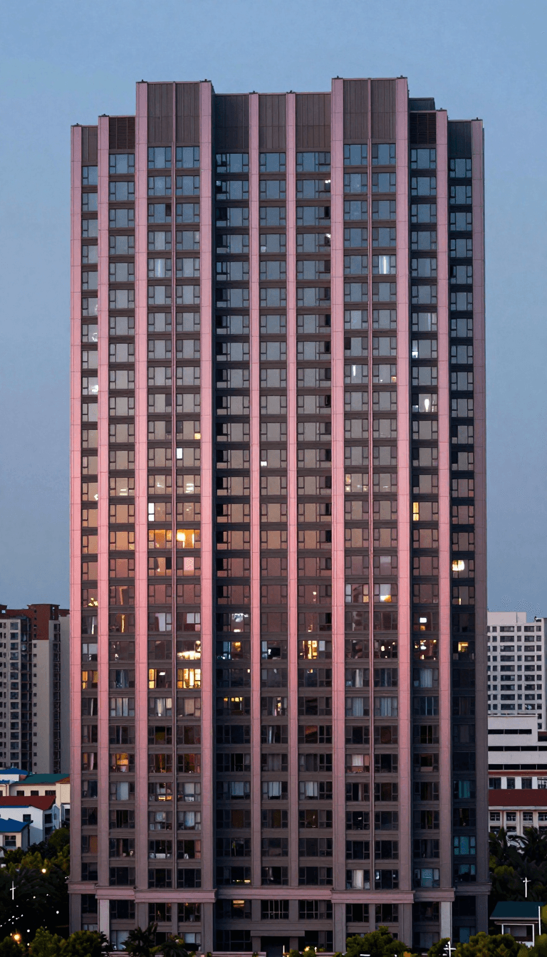 Opheliaai プロンプト:Architectural night view,A high-rise building, architectural photography, shot f…