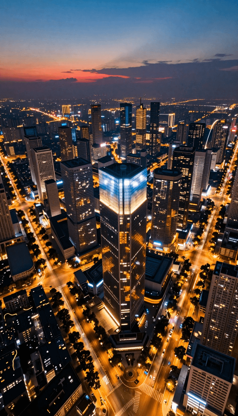 Opheliaai 프롬프트:forming ribbons of light, giving static buildings a dynamic rhythm., glass facad…