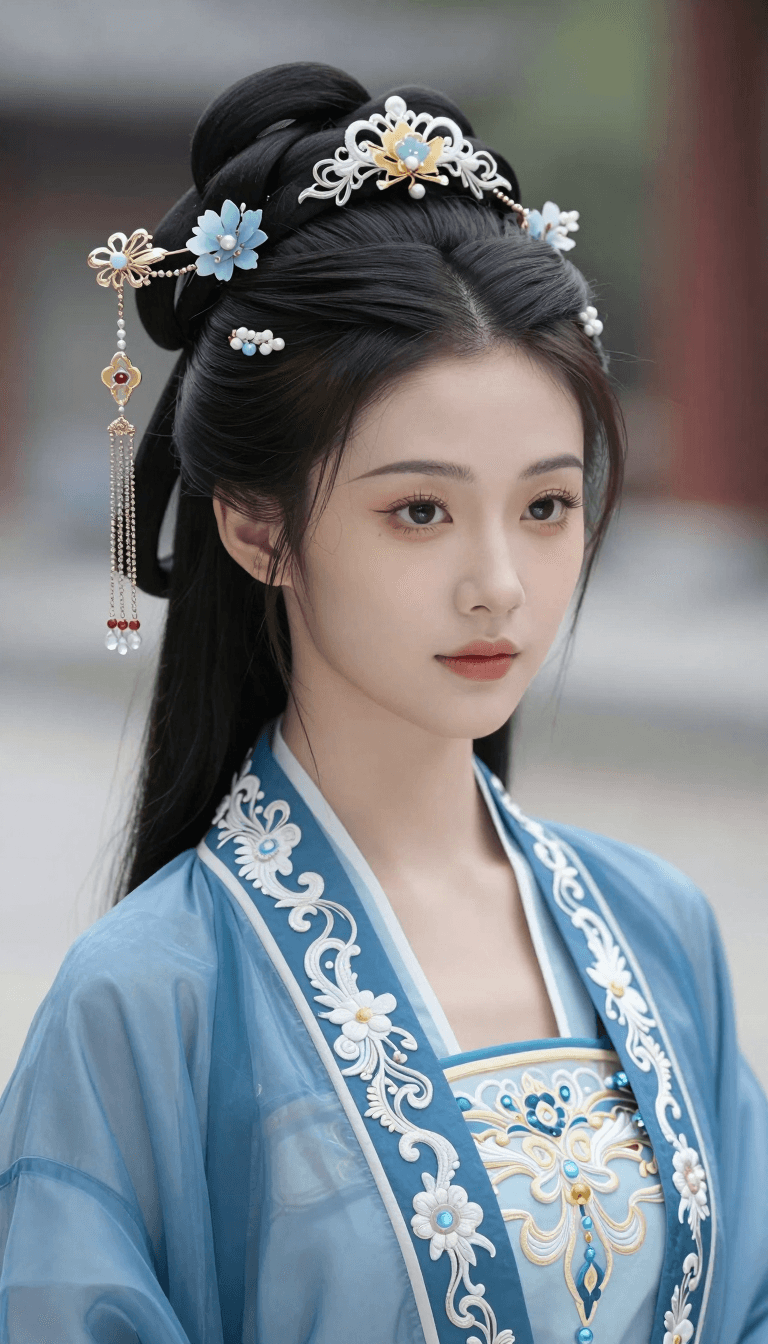 Opheliaai พรอมต์:The image shows a person dressed in traditional attire, likely inspired by East…