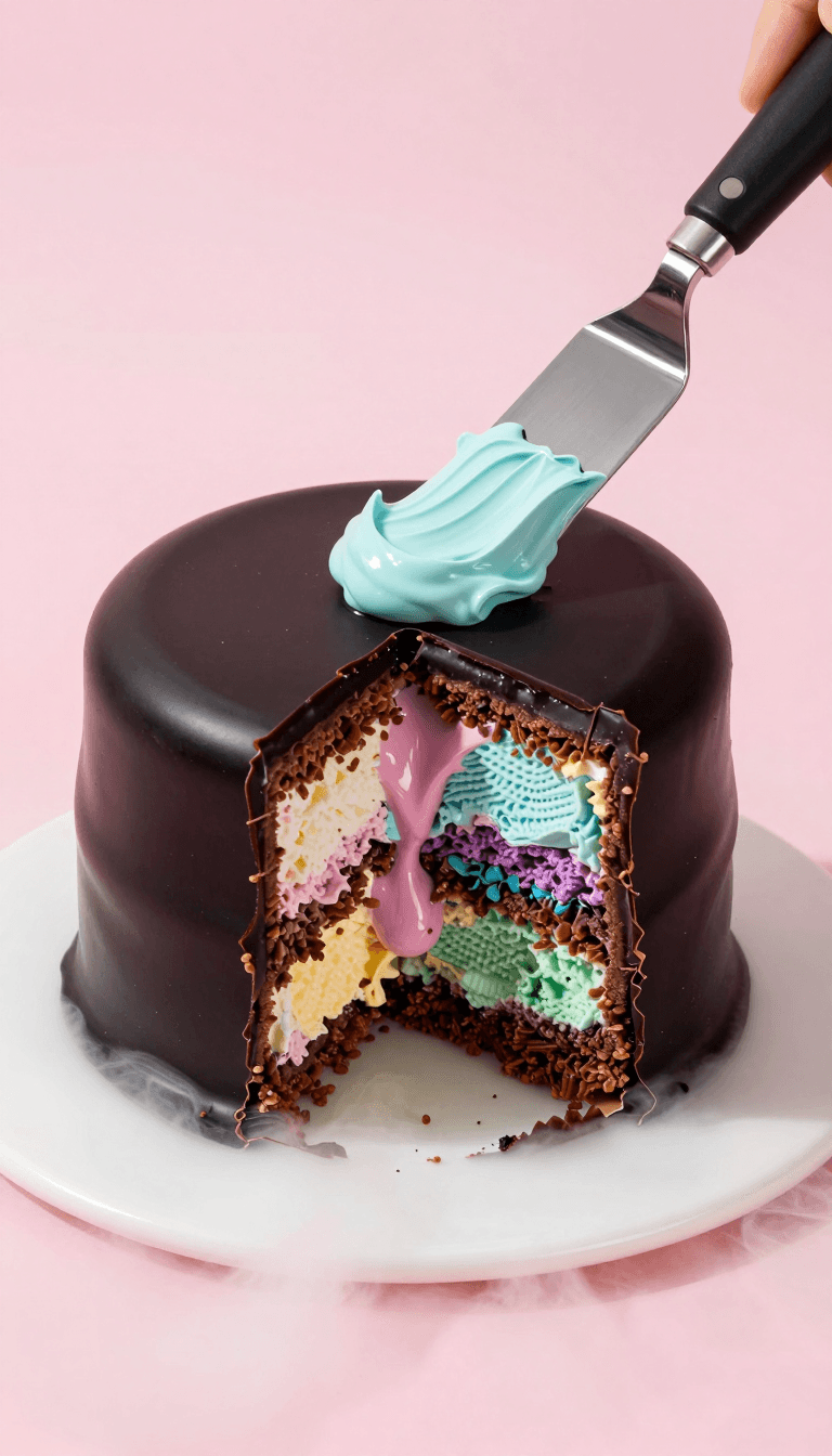 Opheliaai prompt:Cj,Cake, ice cream, thick oil painting texture cream (using a painting knife for…