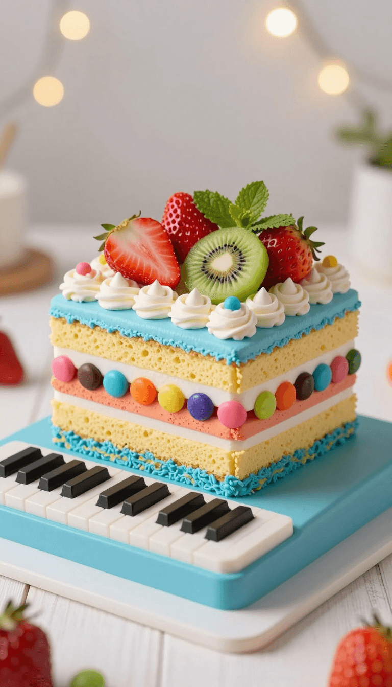 Opheliaai prompt:A highly detailed CGI image of a colorful,intricately decorated cake shaped like…