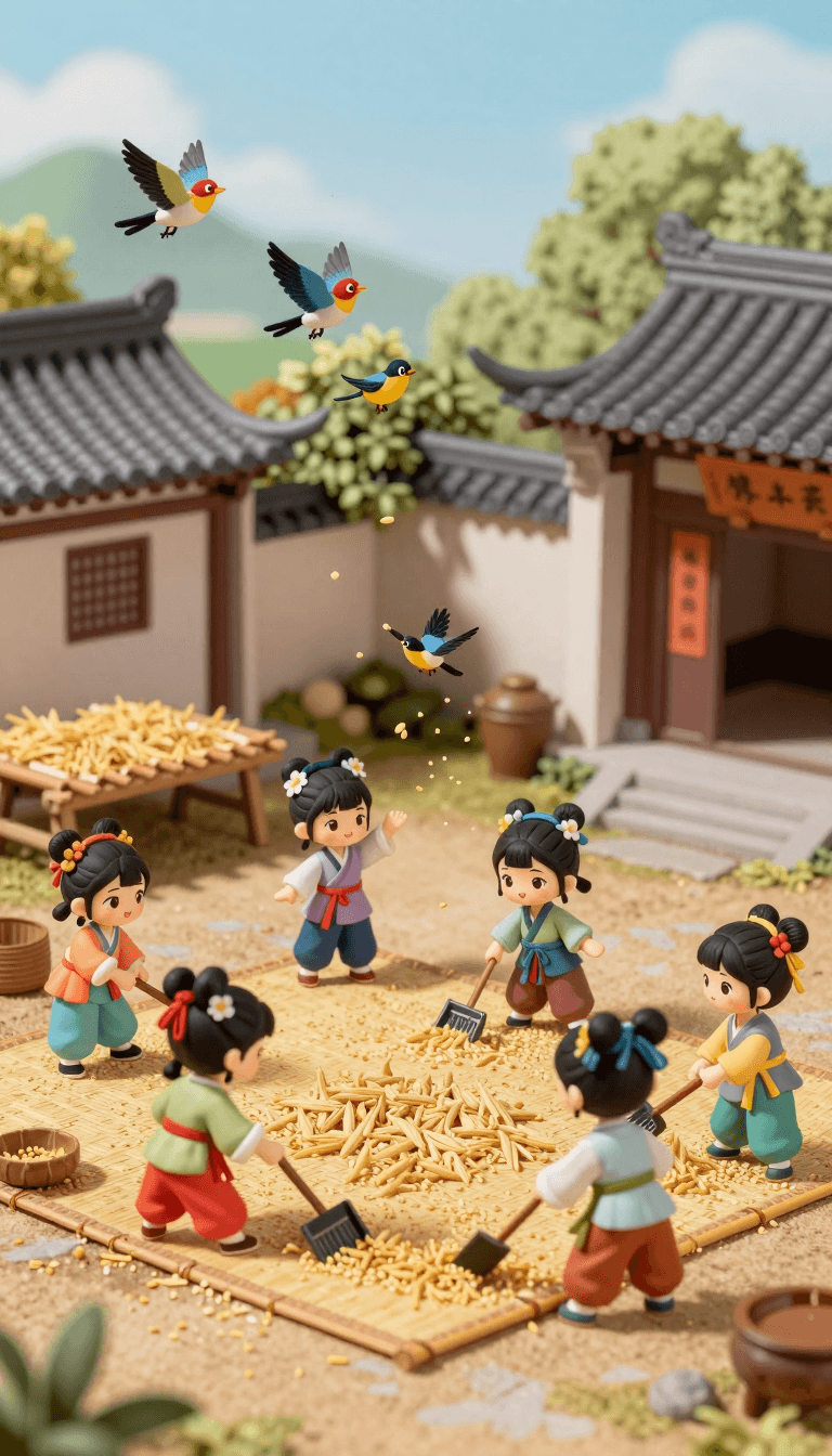 Opheliaai prompt:Miniature landscape, Chinese traditional anime style with cute chibi characters,…