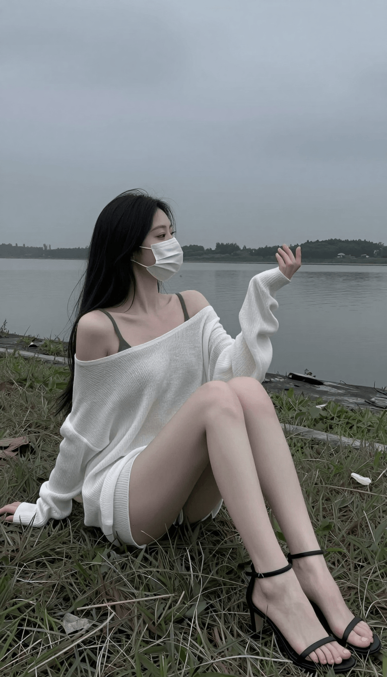 Opheliaai промпт:The image is a photograph of an East Asian woman with long, straight black hair…