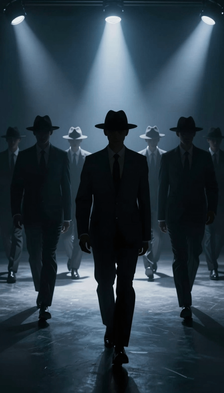 Opheliaai prompt:Multiple people,xhs, Multiple people， artwork depicting a group of shadowy figur…