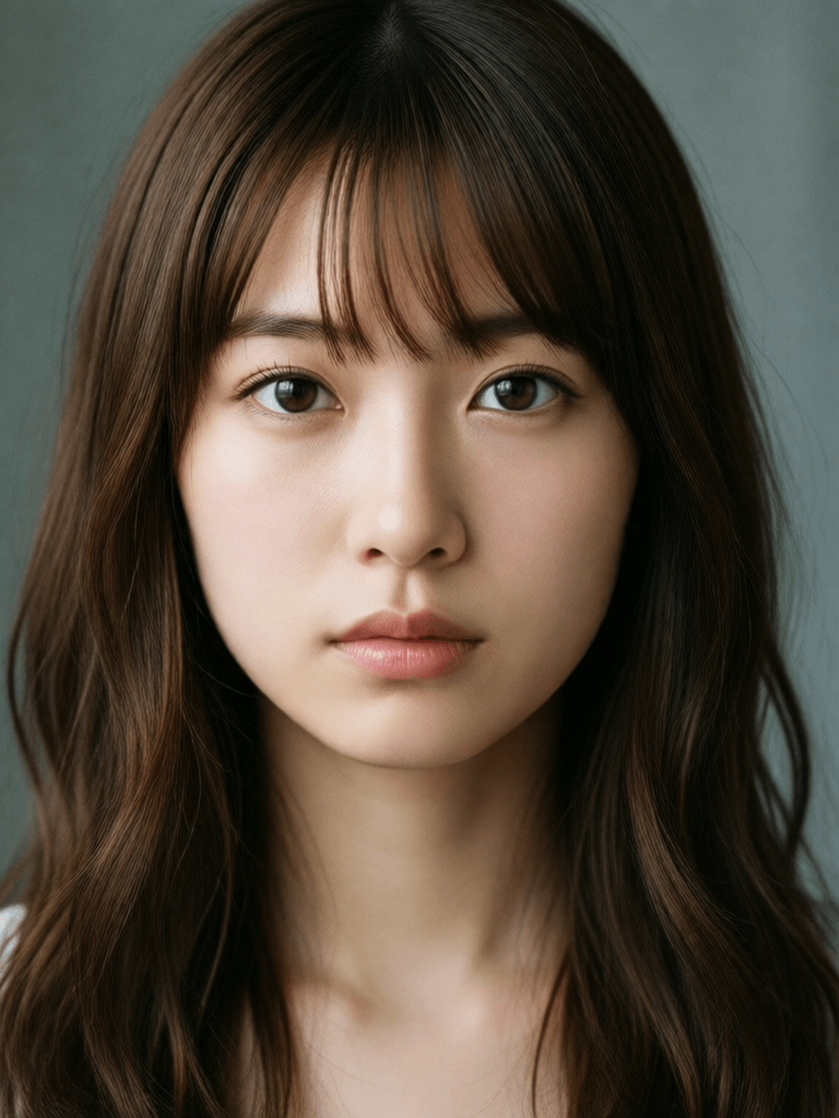 Opheliaai Prompt:Japanese girl, 18-21 years old, brown hair, high-quality photo portrait, shot on…