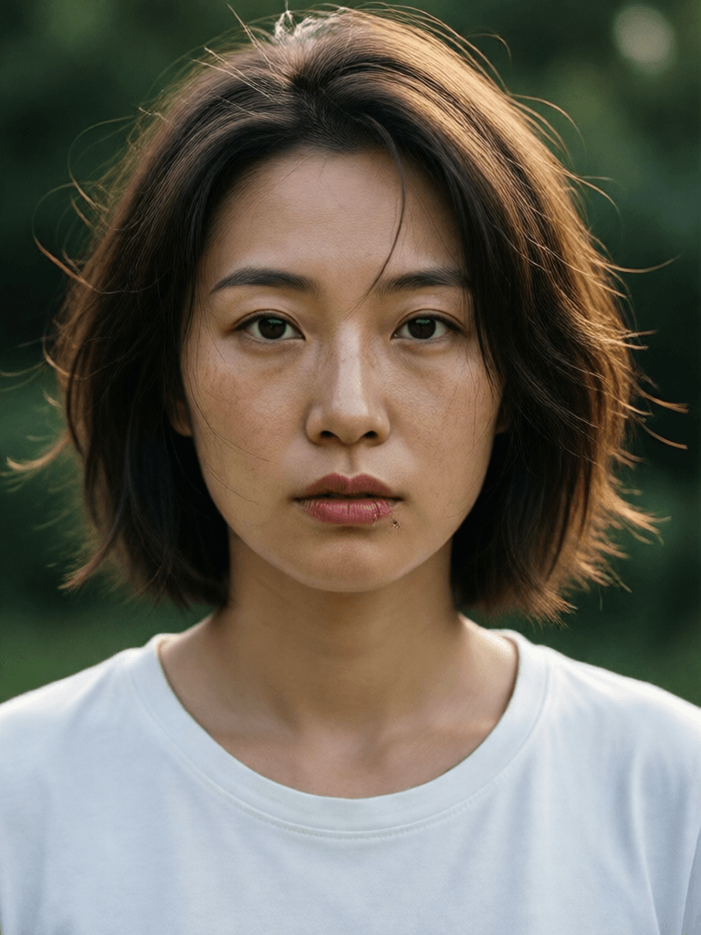 Opheliaai prompt:detailed and realistic (upper body portrait:1.2) of a woman with a few (freckles…