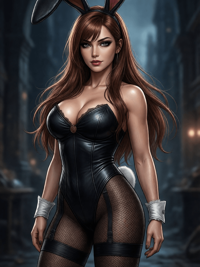 Ophelia free AI image generator prompt:Jessica Rabbit beautiful charismatic girl,athletic body, gorgeous figure, intere…