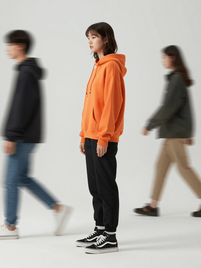 Ophelia free AI image generator prompt:photography, snap shot, korean female model, side standing, full-body, surrounde…