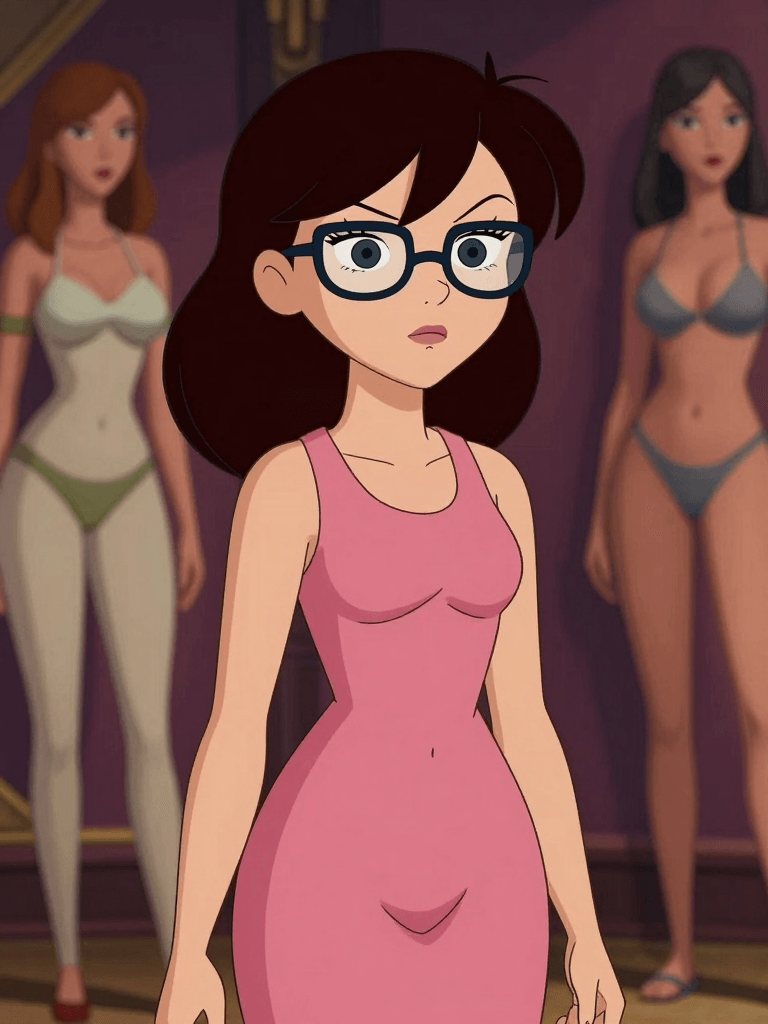 Ophelia เครื่องมือสร้างภาพ AI ฟรี – พรอมต์:Daria Morgendorffer the main character of the animated series Daria, serious exp…