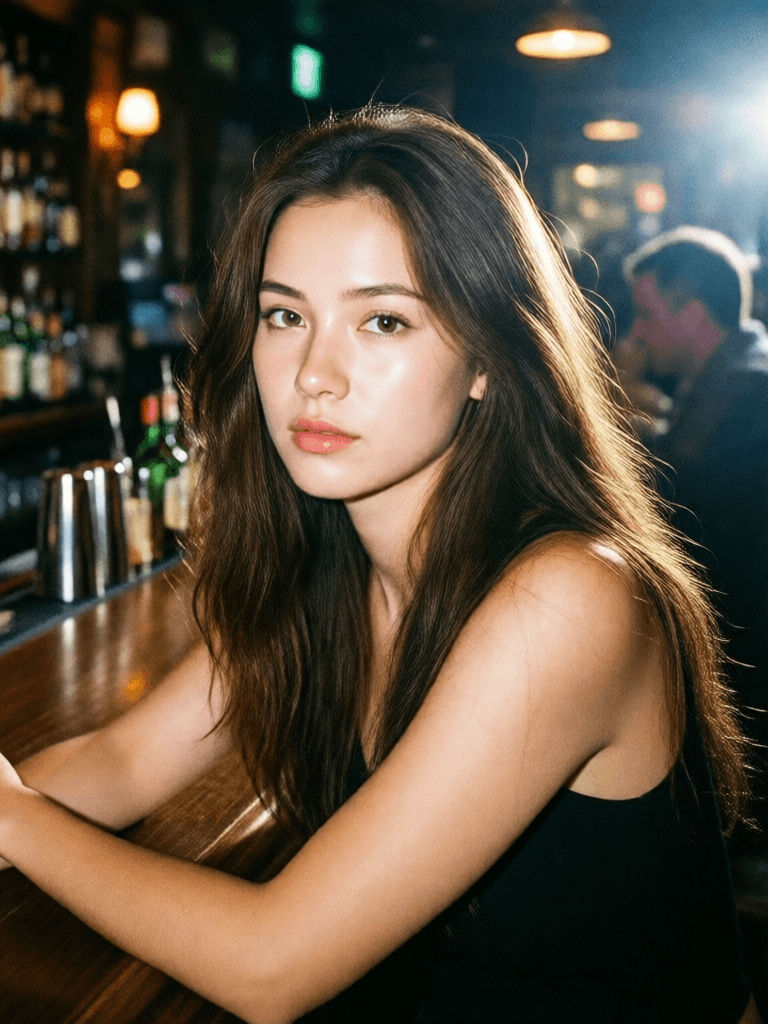 Ophelia 무료 AI 이미지 생성기 프롬프트:photo taken with a compact digital camera from the early 1990s, grainy, saturate…