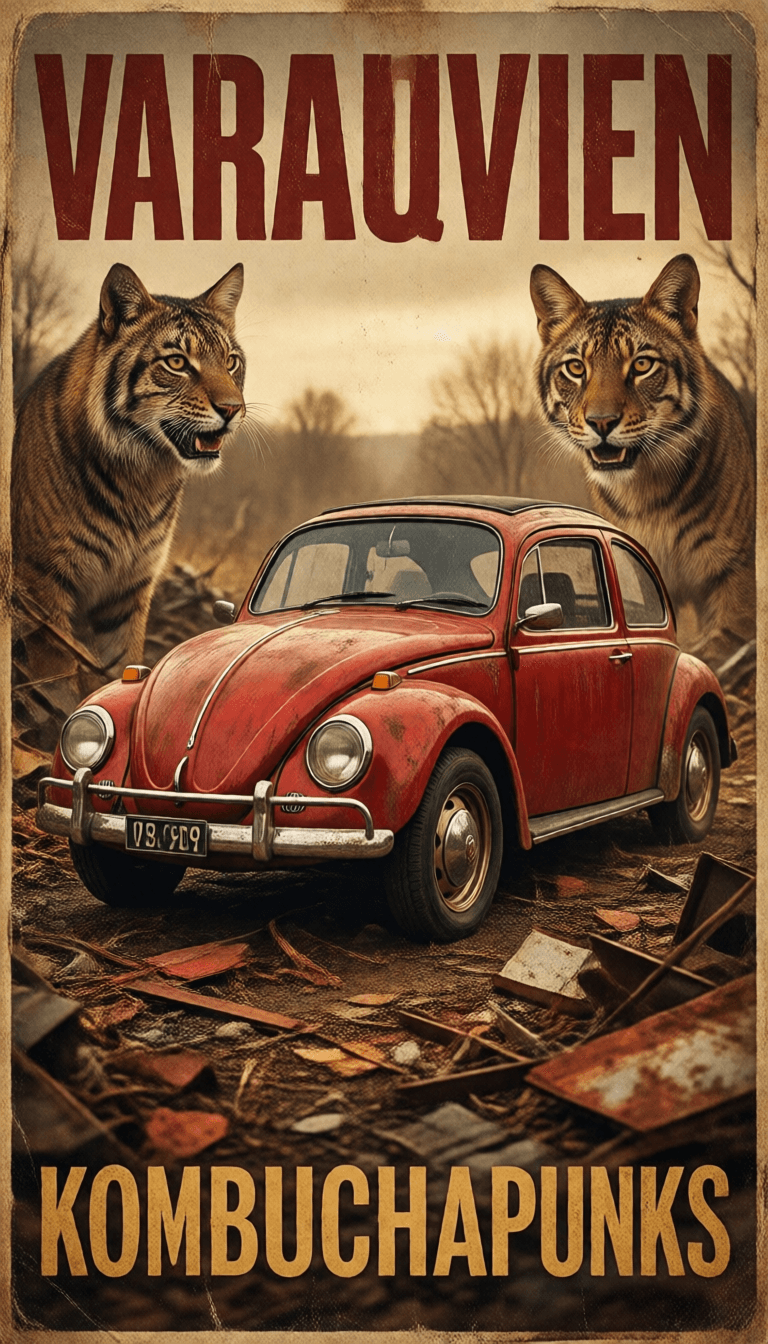Ophelia เครื่องมือสร้างภาพ AI ฟรี – พรอมต์:vw beetle vintage poster, in the style of rustic simplicity, gritty reportage, k…