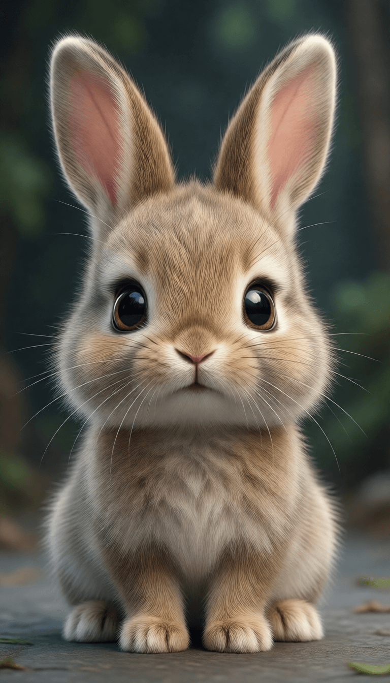 Ophelia kostenloser KI‑Bildgenerator‑Prompt:cute, chibi, bunny, 3d --ar 4:7 --v 5.2