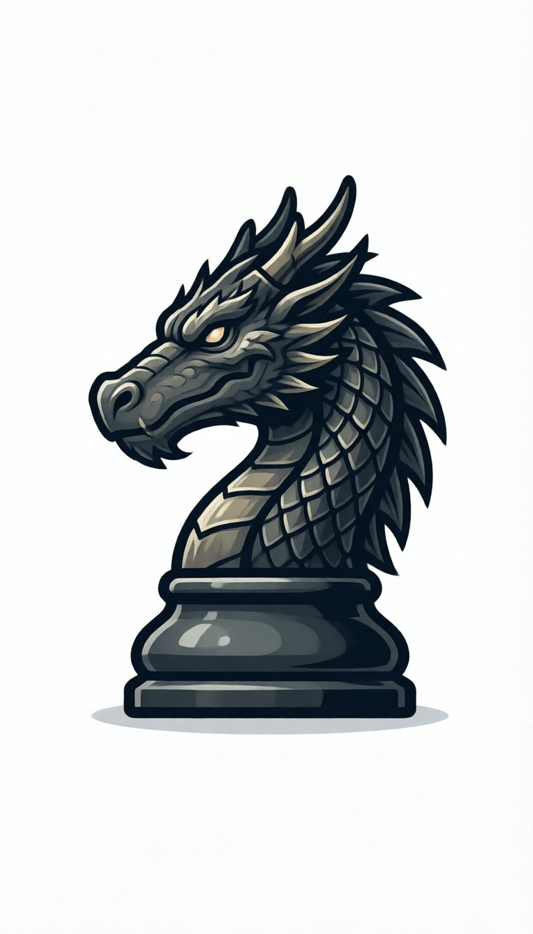 Ophelia free AI image generator prompt:Craft a Saas logo, a AI design roaster that gives design feedback, dragon chess…