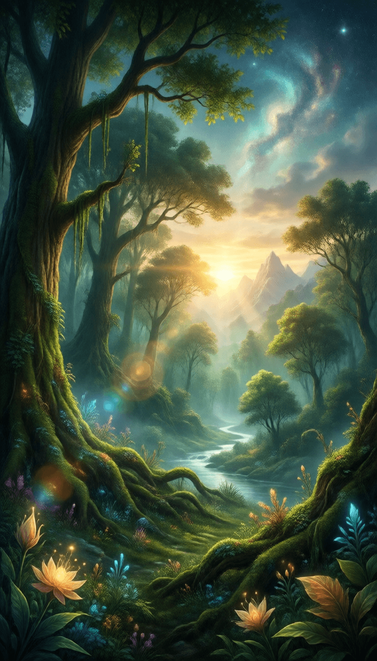 Ophelia free AI image generator prompt:art, fantasy, fantasy painting, landscape, forest, landscape, fantasy landscape,…