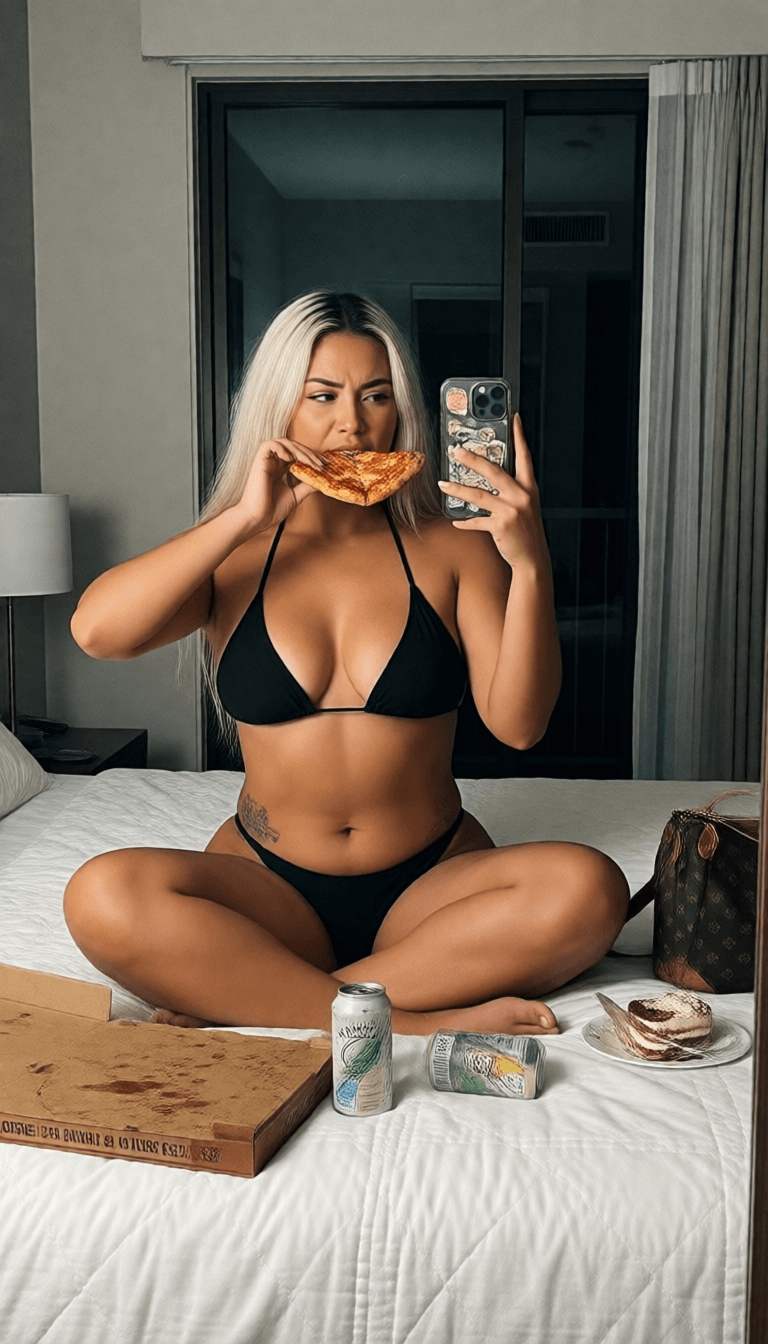 Ophelia เครื่องมือสร้างภาพ AI ฟรี – พรอมต์:{ "subject": { "description": "Young adult female with long, straight platinum b…