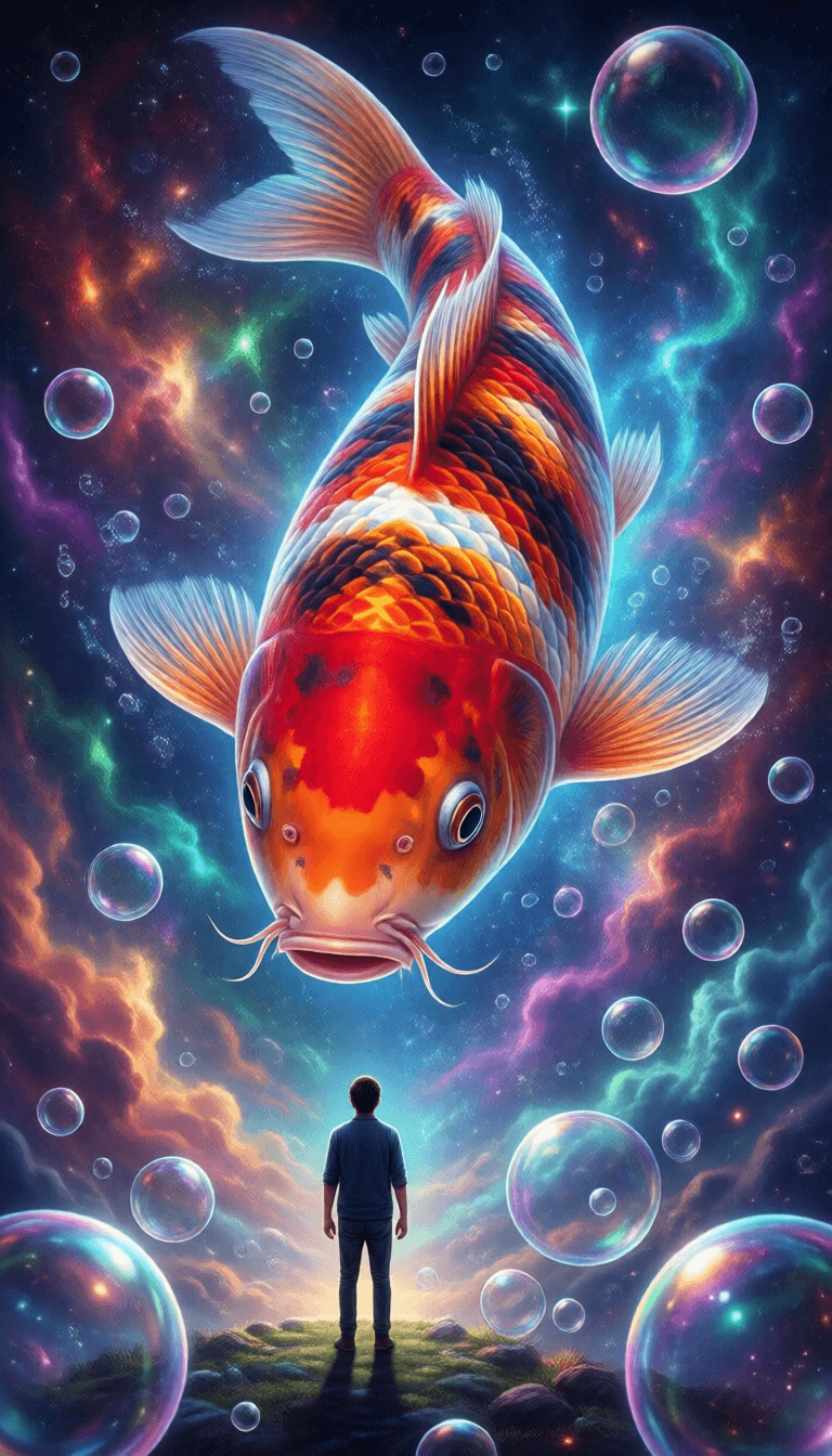 Ophelia kostenloser KI‑Bildgenerator‑Prompt:A surrealist digital illustration style, adopting a low-angle upward perspective…