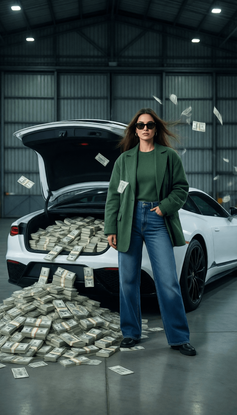 Ophelia generador de imágenes IA gratis – prompt:Ultra-realistic cinematic photo of a confident stylish woman standing inside a m…