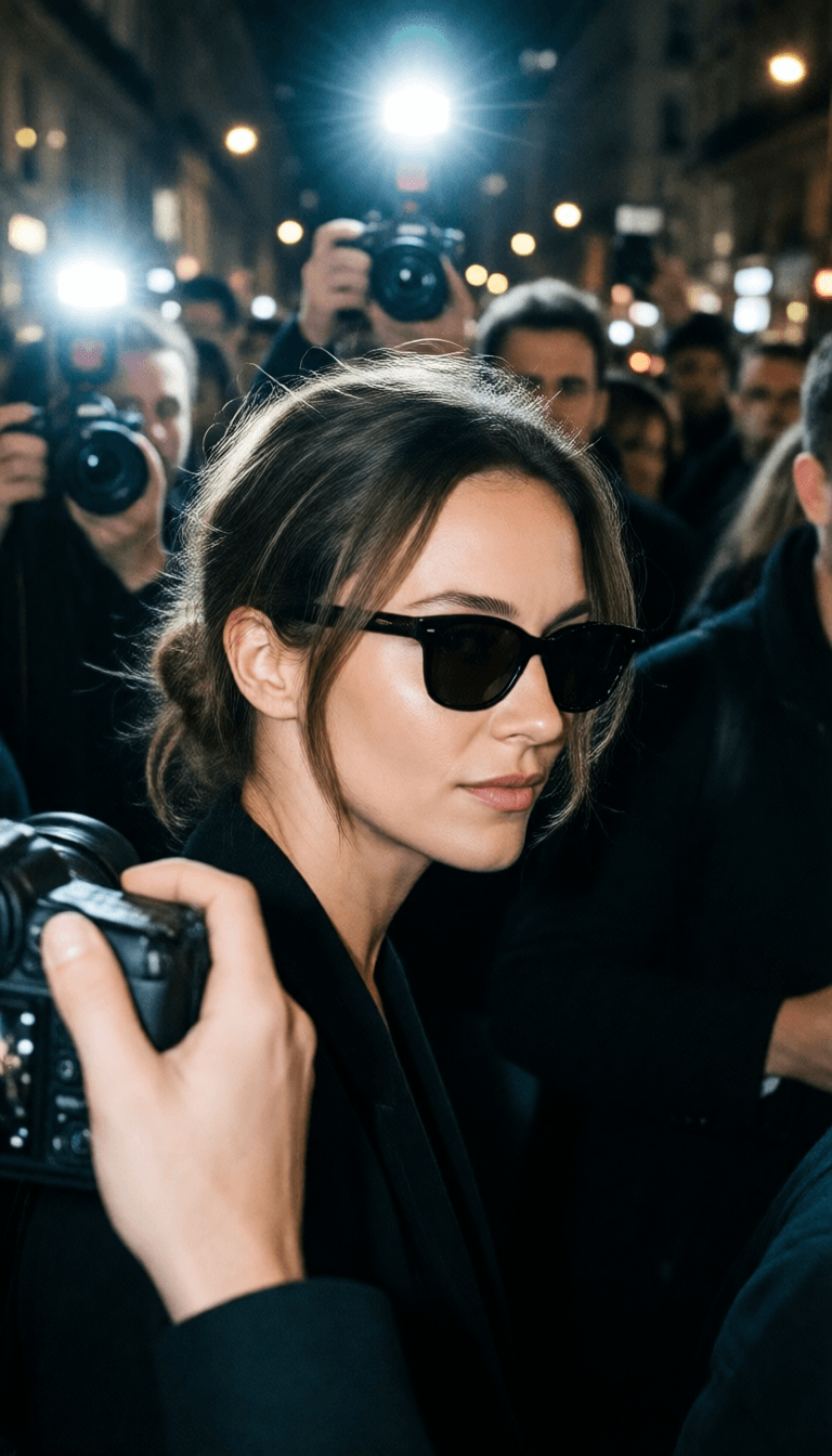 Ophelia kostenloser KI‑Bildgenerator‑Prompt:An unplanned paparazzi-style portrait capturing a raw, candid moment. A tight cl…