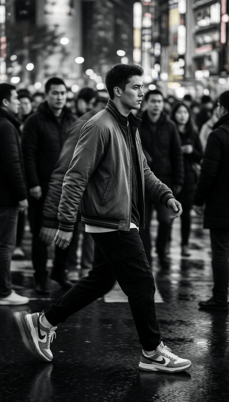 Ophelia free AI image generator prompt:{ "meta": { "purpose": "Cinematic motion blur B&W street photography for urban f…