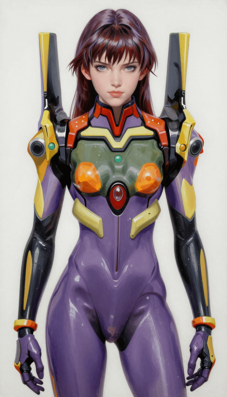 Opheliaai プロンプト:Hyper realistic painting of a beautiful girl in an EVA plugsuit, hyper detailed,…