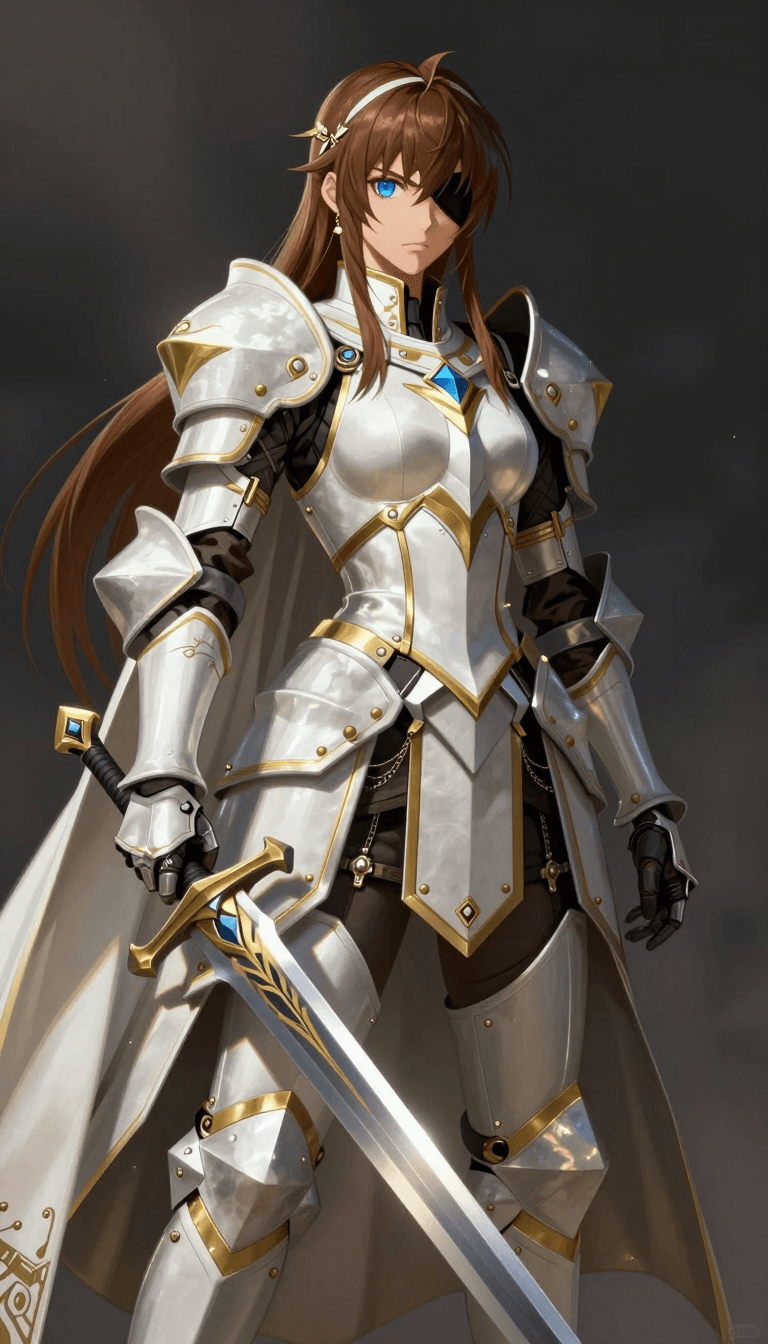 Opheliaai 프롬프트:"Beatrix from Final Fantasy IX, masterpiece, top quality, brown hair, blue eyes,…