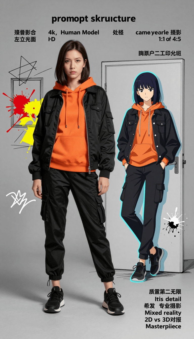 Ophelia trình tạo ảnh AI miễn phí – prompt:{ "prompt_structure": { "subject_main": { "type": "Human Model", "gender": "Fema…