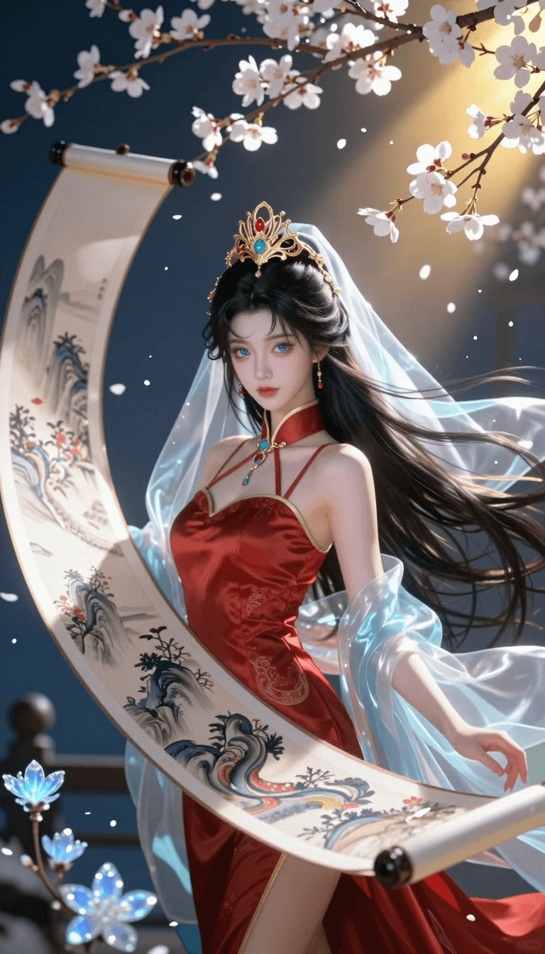 Opheliaai prompt:Oriental fantasy Chinese style anime illustration, the main subject of the pictu…