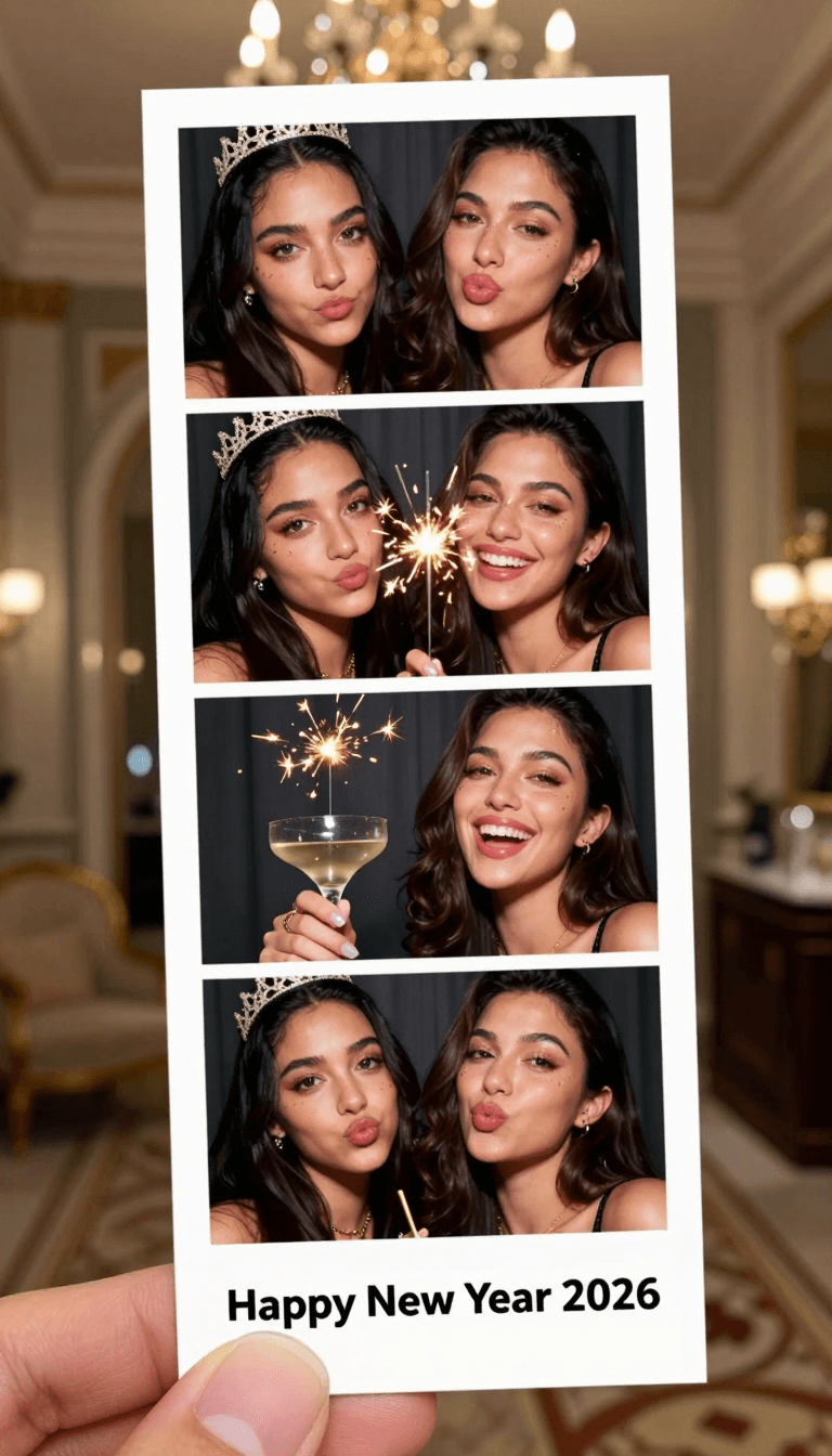 Opheliaai prompt:Prompt Studio: Nano Banana Pro Photo-Booth Print Strip, in Firefly Ultra-photore…