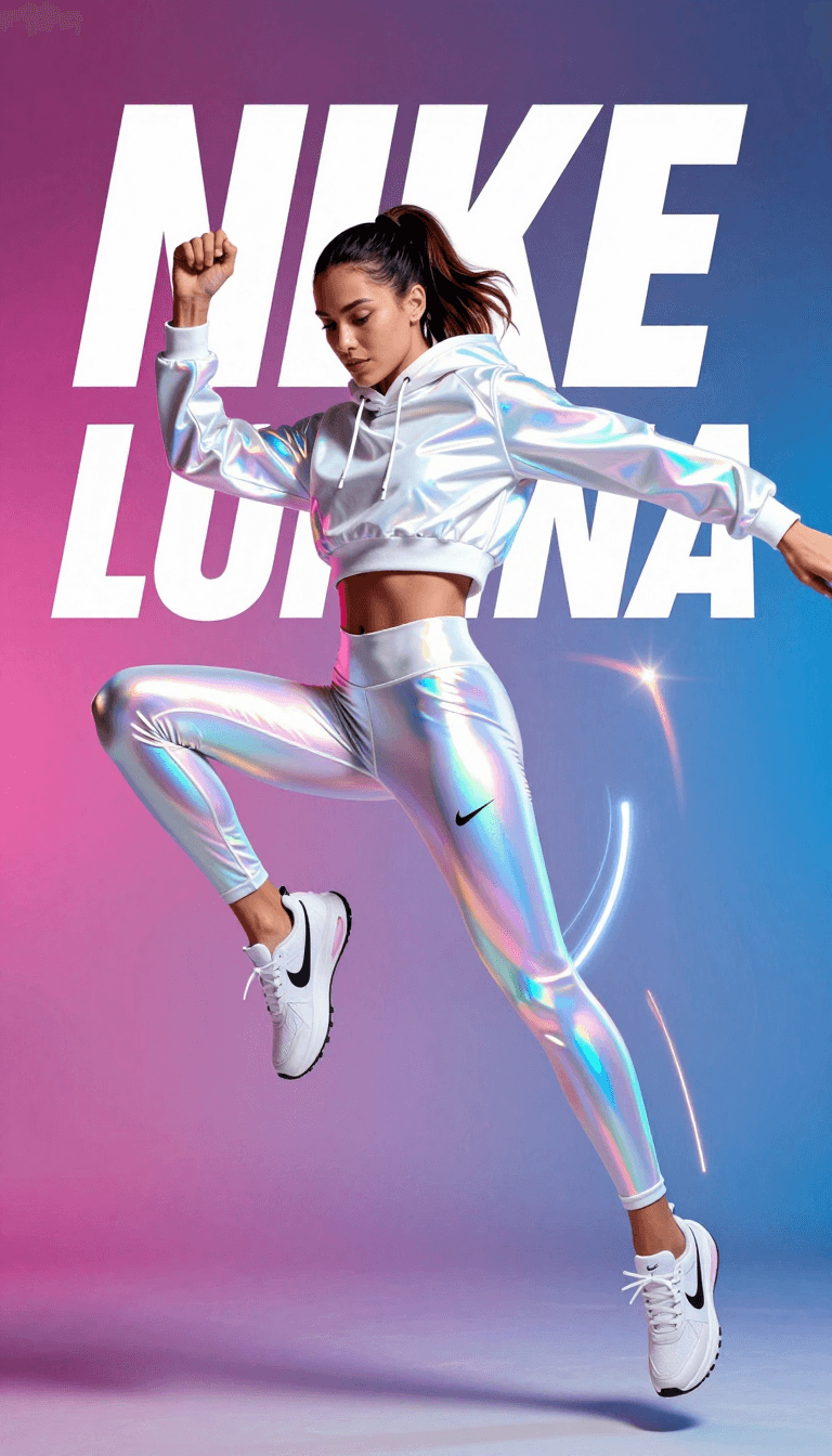 Opheliaai prompt:A dynamic fashion advertisement for Nike showing a hyper-realistic model mid-twi…