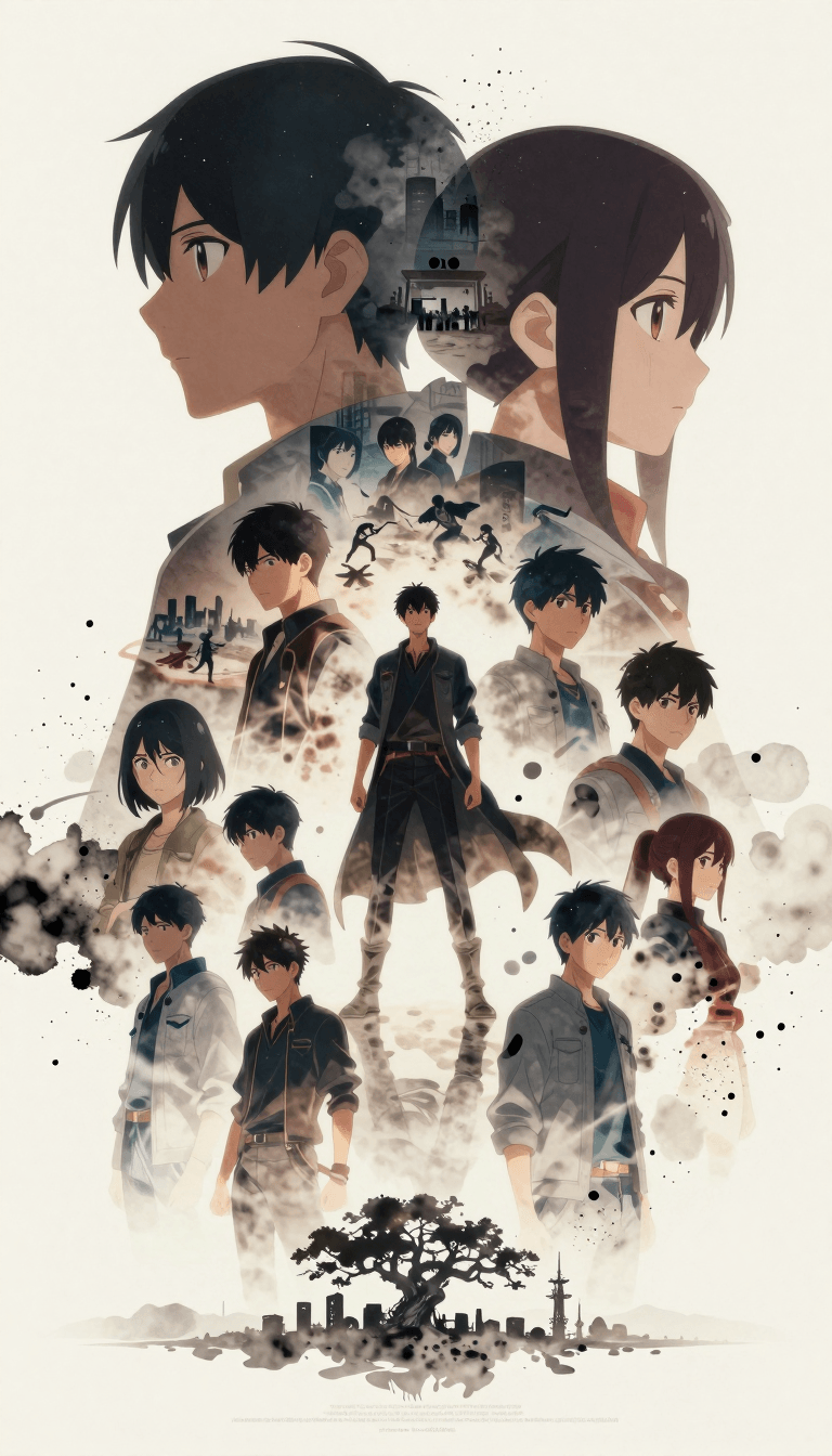Opheliaai prompt:A premium anime-style cinematic character poster in vertical 9:16 composition, i…