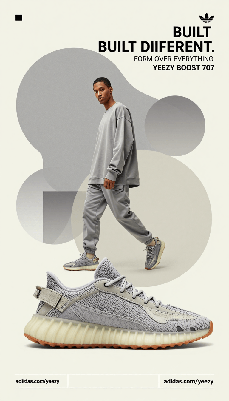Opheliaai prompt:[ BRAND NAME = ADIDAS × YEEZY ] [ PRODUCT = YEEZY BOOST 700 ] [ COLORWAY = MONOC…