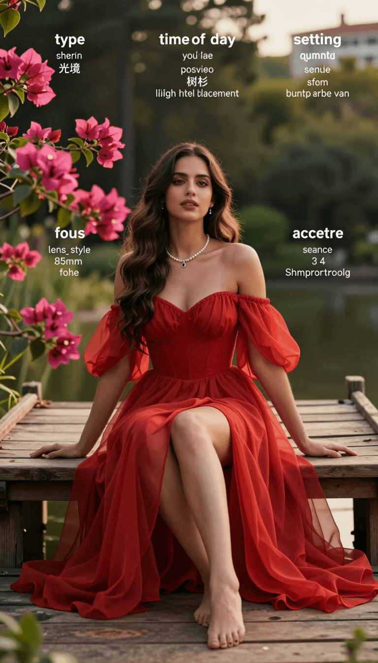 Opheliaai prompt:{ "type": "photograph", "aesthetic": { "mood": "romantic and elegant", "style":…