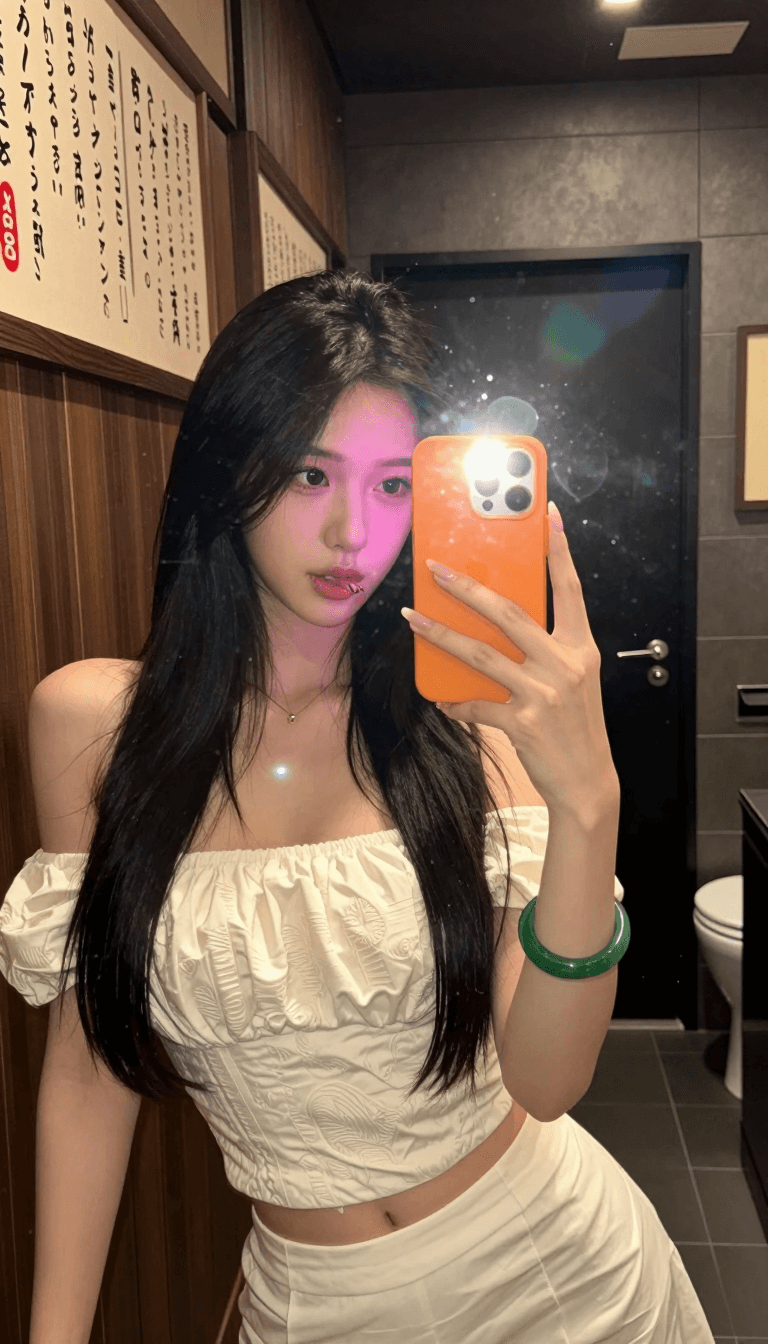 Opheliaai prompt:1. Photorealistic, close-up selfie, first-person perspective. A young woman taki…