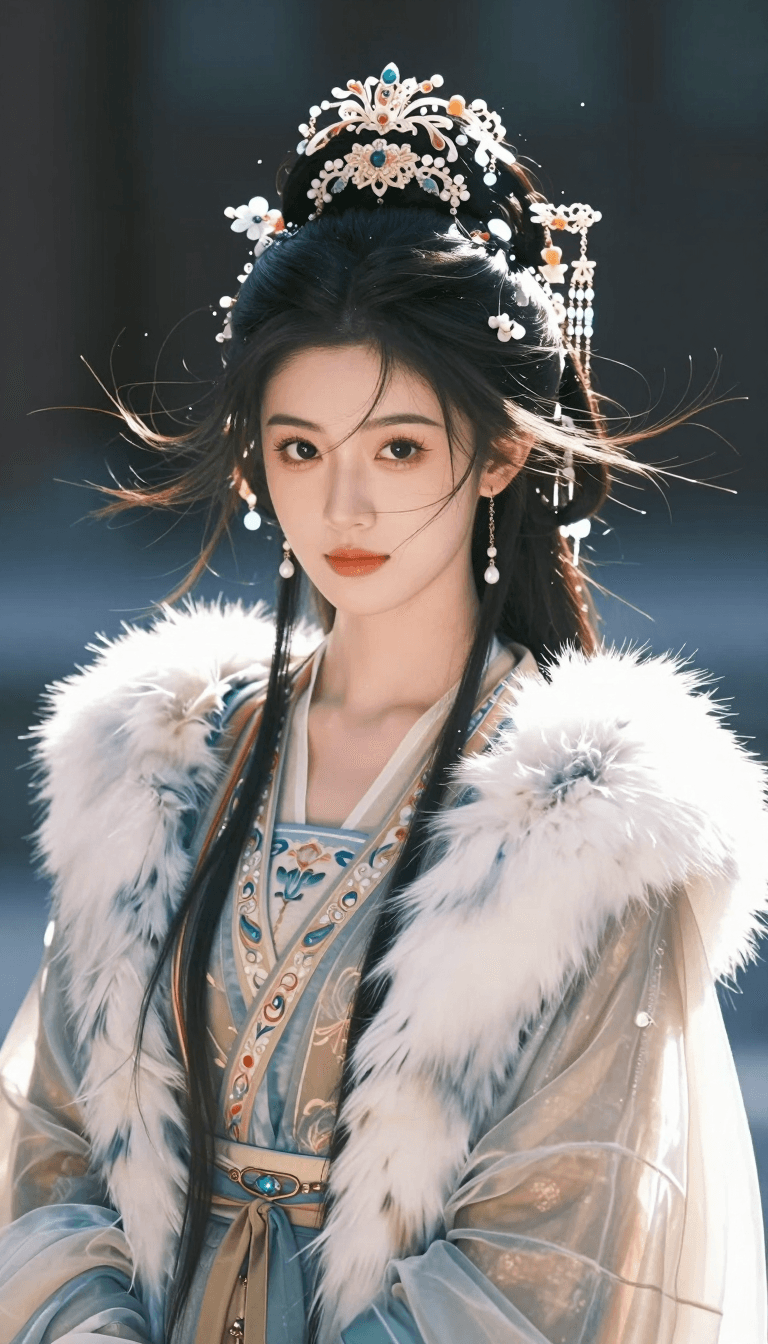 Opheliaai prompt:胶片摄影,镜头语言,淡彩,个性视角,美人,皮肤白皙光滑,倾国倾城容貌,盘发别致优美古风发髻,单边不对称发饰,华贵典雅低调发饰,魏晋交领大袖衫,服装选用棉麻质感搭…