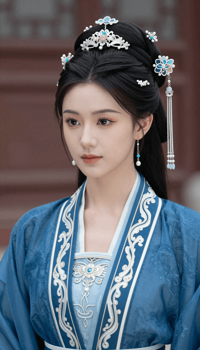 Opheliaai Prompt:The image shows a person dressed in traditional attire, likely inspired by East…