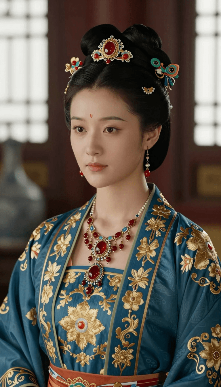Opheliaai prompt:The image depicts a person dressed in traditional attire,likely inspired by hist…