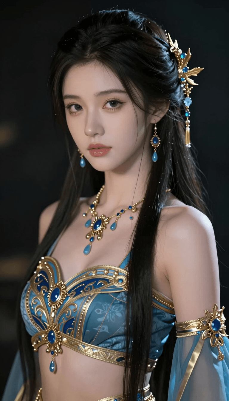 Opheliaai prompt:This is a highly detailed digital artwork of a young,fair-skinned woman with lon…