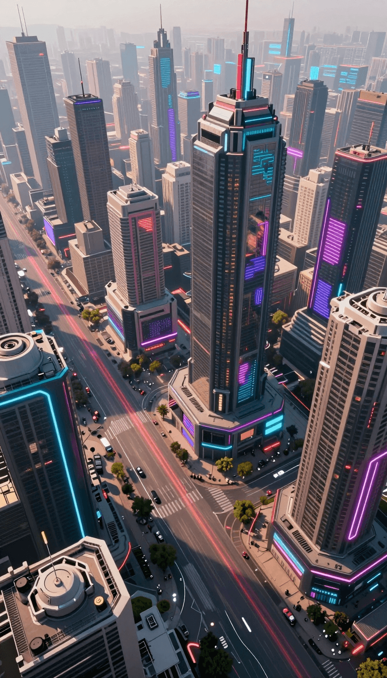 Opheliaai Prompt:bfhumer style, Surrealism and futuristic vibe,/imagine prompt: A cyberpunk futur…