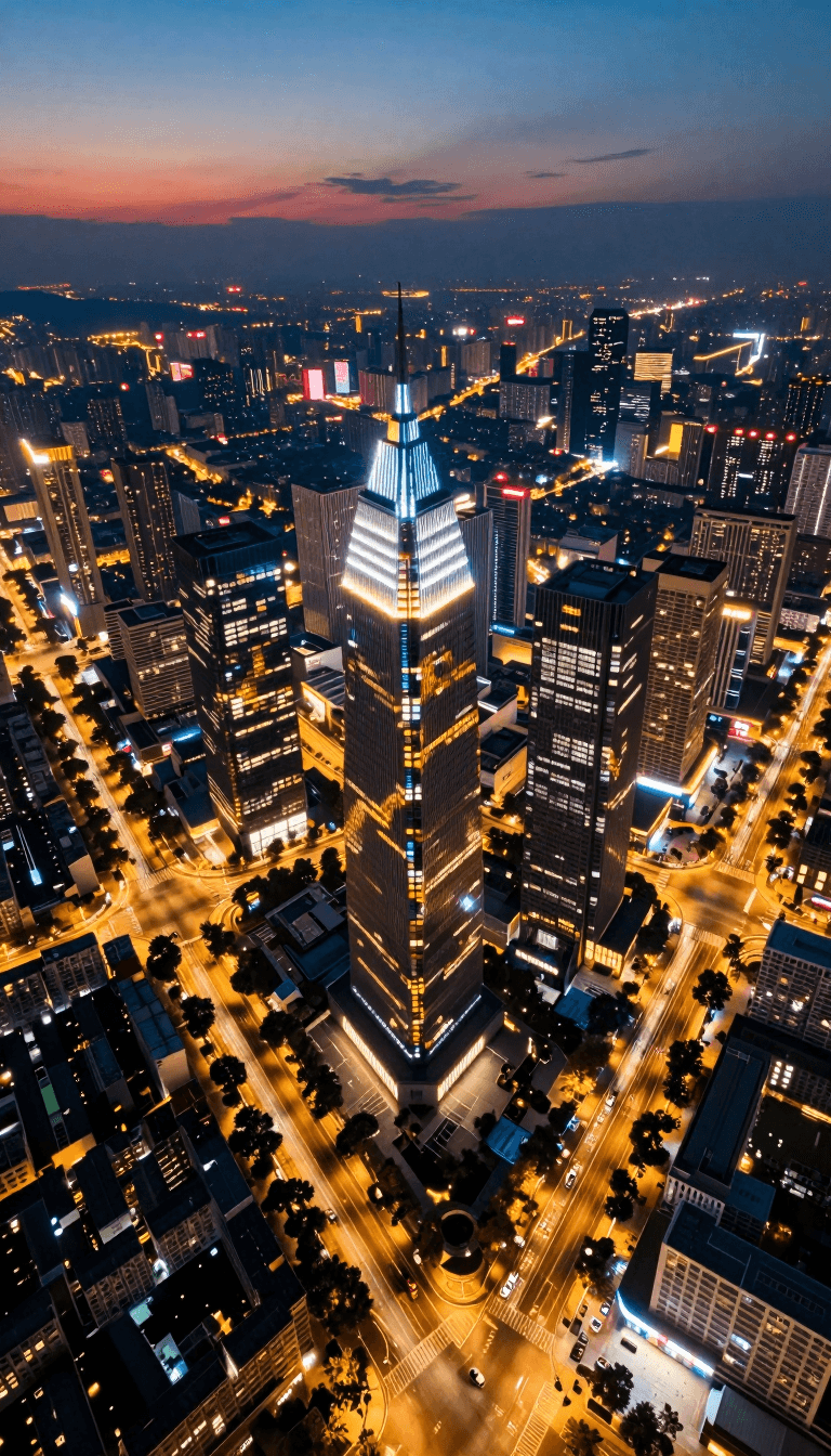 Opheliaai プロンプト:forming ribbons of light, giving static buildings a dynamic rhythm., glass facad…