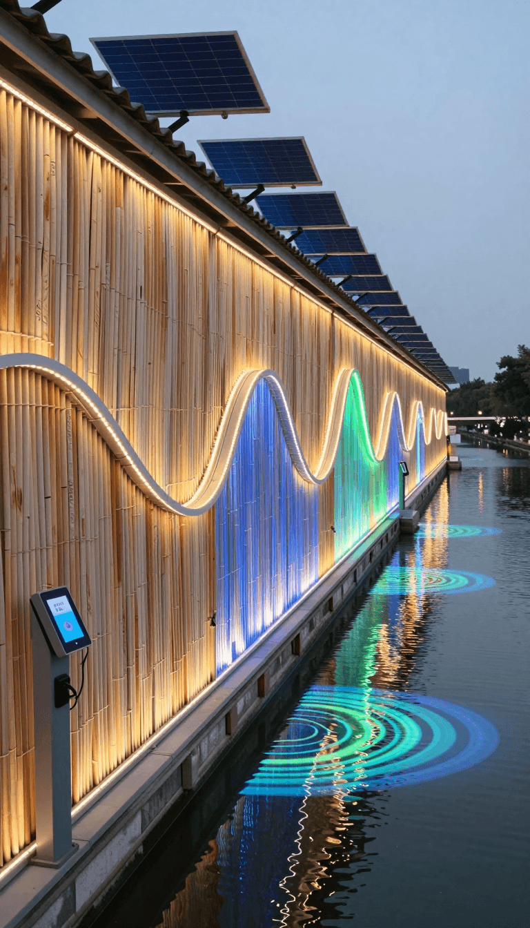 Opheliaai Prompt:Landscape lighting,Lighting design,A 300-meter-long interactive lighting corrido…